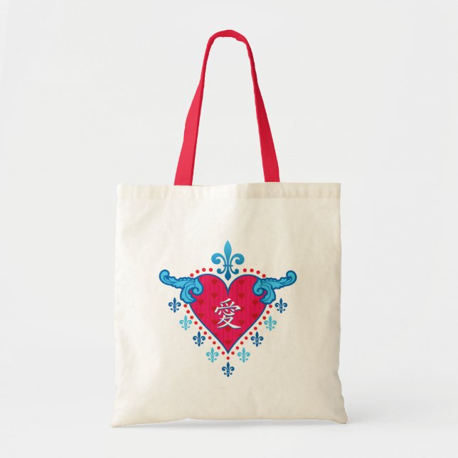 Bolsa Tote Coração do Amor (Chinês) (Frente)