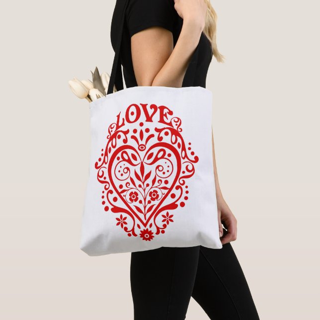 Bolsa Tote Coração do Amor Romântico (Close Up)