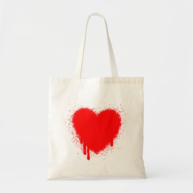 Bolsa Tote Coração do Grunge - vermelho (Frente)