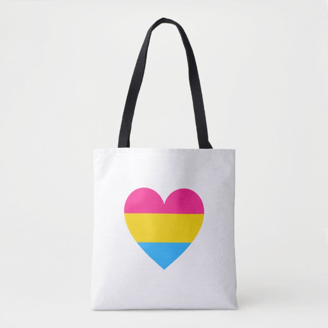 Bolsa Tote Coração do Orgulho Pansexual (Frente)