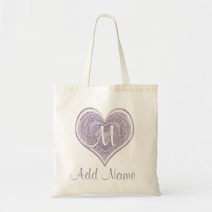 Bolsa Tote Coração do Ornamental do monograma