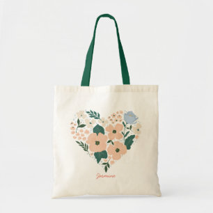 Bolsa Tote Coração e AMOR Floral Rosa