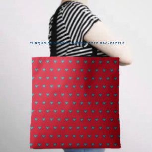 Bolsa Tote Coração e Seta Turquesa