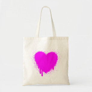 Bolsa Tote Coração Grunge - Magenta