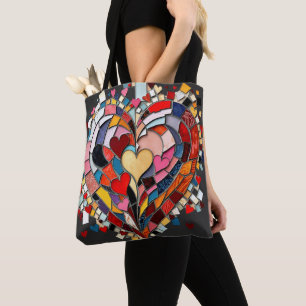 Bolsa Tote Coração Mosaico de Amor