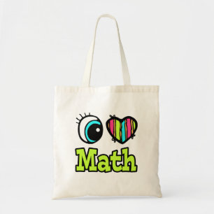 Bolsa Tote Coração Olho Brilhante Eu Adoro Matemática