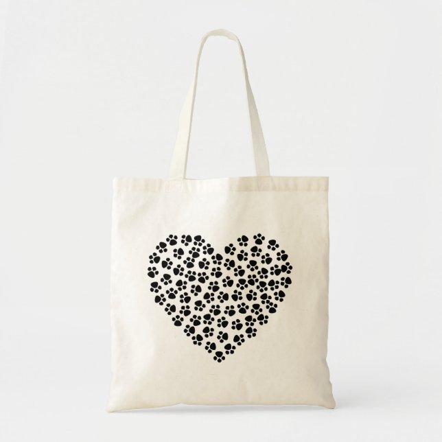 Bolsa Tote Coração Pawprint (Frente)