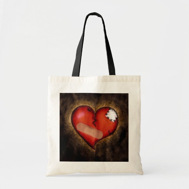 Bolsa Tote Coração quebrado/Almofada de Coração (Frente)