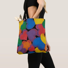 Bolsa Tote coração repetitivo padronizado