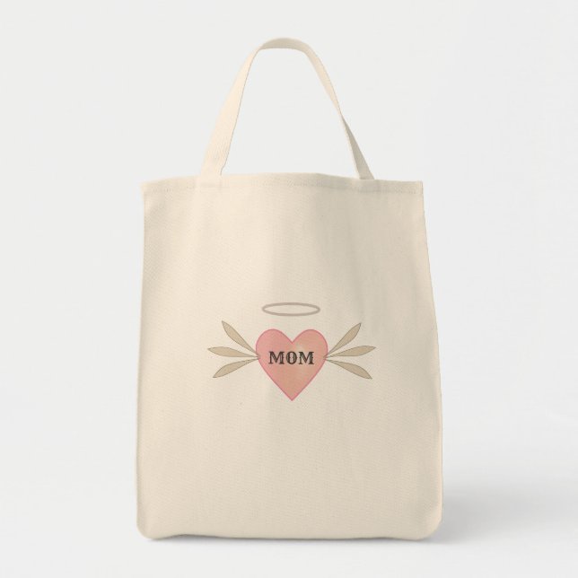 Bolsa Tote Coração Rosa Alado (Frente)