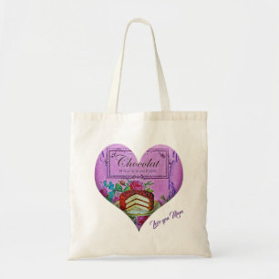 Bolsa Tote Coração roxa dia de as mães Chocolate