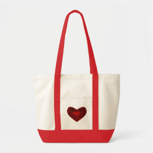 Bolsa Tote coração vermelho