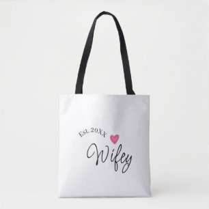 Bolsa Tote Coração vermelho da esposa est. Ano futura esposa