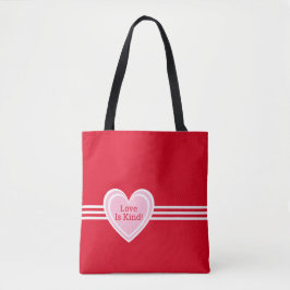 Bolsa Tote Coração Vermelho de Amor Branco Cor-de-Rosa Person