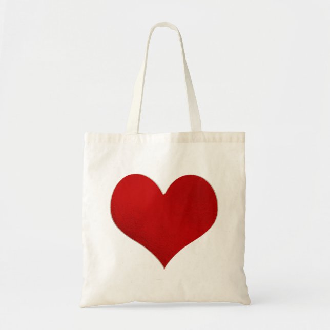 Bolsa Tote Coração Vermelho/Folha Falsa (Frente)