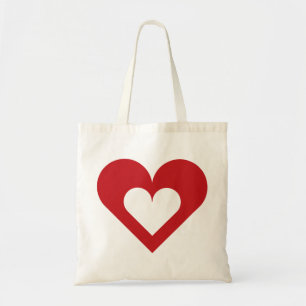 Bolsa Tote Coração Vermelho no Saco de Tota do Coração