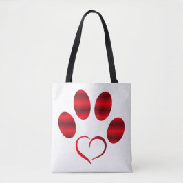 Bolsa Tote Coração Vermelho Pata
