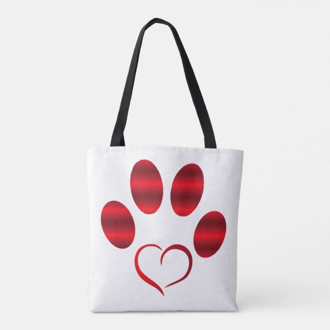 Bolsa Tote Coração Vermelho Pata (Verso)