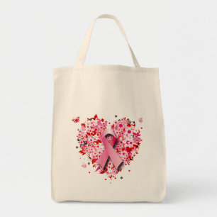 BOLSA TOTE CORAÇÕES, BORBOLETAS E FITA COR-DE-ROSA
