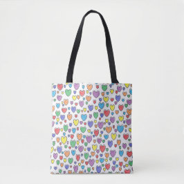Bolsa Tote Corações Colorido