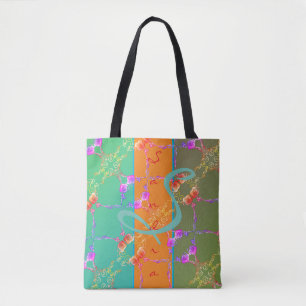 Bolsa Tote Corações Coloridos De Rosa com Seu     NomeTrave