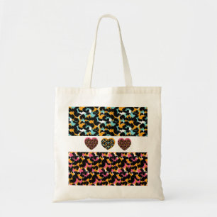 Bolsa Tote Corações com Estampa de Animais 