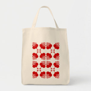 Bolsa Tote Corações com Múltiplos Tiros Vermelhos
