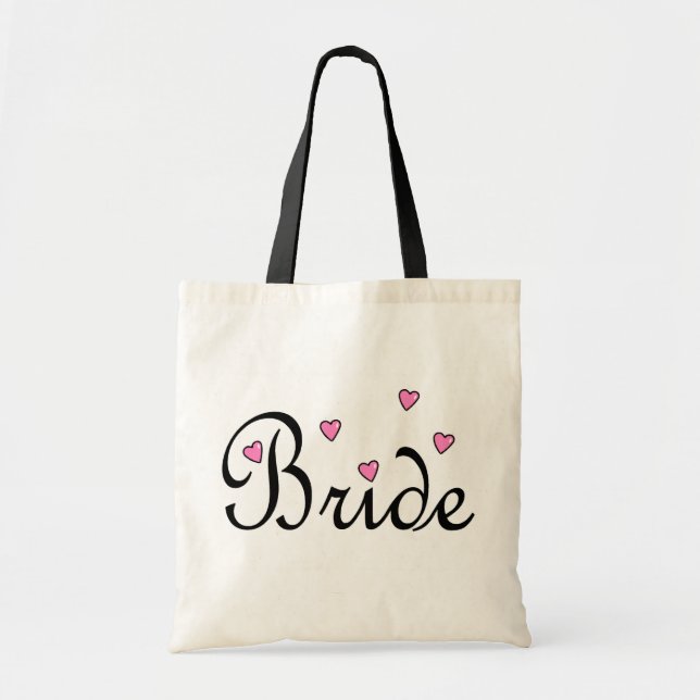 Bolsa Tote Corações cor-de-rosa da noiva (Frente)