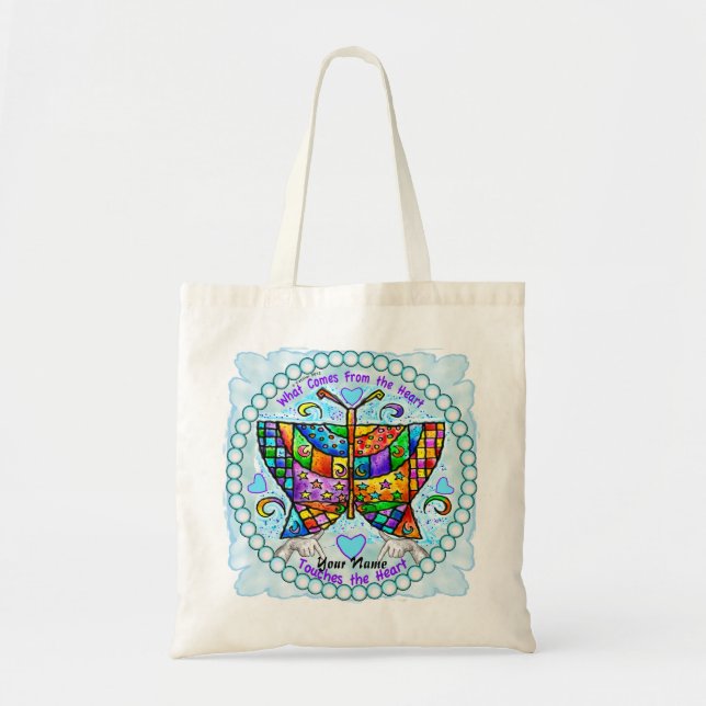 Bolsa Tote Corações da Borboleta (Frente)