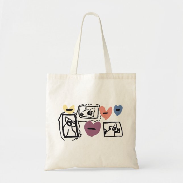 Bolsa Tote corações de bull terrier (Frente)