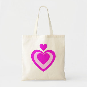 BOLSA TOTE CORAÇÕES DE FÚCSIA ROSA CLARO