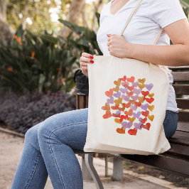 Bolsa Tote Corações de fusão por aquarelas - retrô