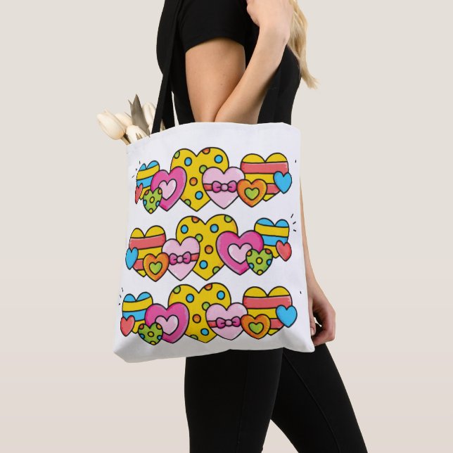 Bolsa Tote Corações de São Valentim (Close Up)