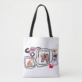 Bolsa Tote corações de Shiba Inu