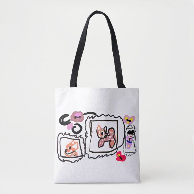 Bolsa Tote corações de Shiba Inu (Frente)
