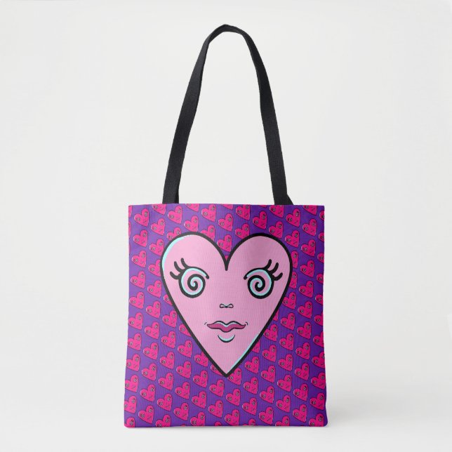 Bolsa Tote Corações Design (Frente)