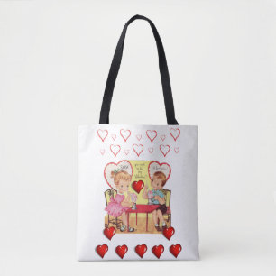 Bolsa Tote Corações do amor do dia dos namorados da sacola