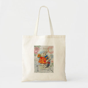 Bolsa Tote Corações do Coelho Branco Alice Clássico