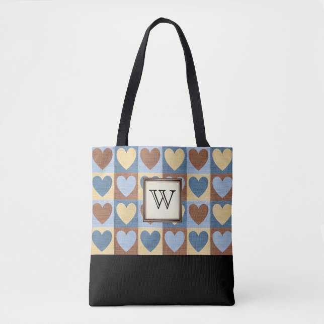 Bolsa Tote Corações do País com Monograma (Frente)