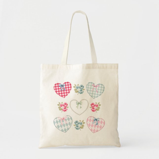 Bolsa Tote Corações e Flores! (Frente)