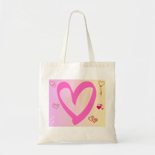 Bolsa Tote Corações em Gradiente Rosa