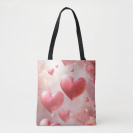 Bolsa Tote Corações Florescentes de Amor