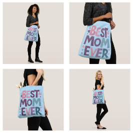 Bolsa Tote Corações Fofos e Flores Melhor Mãe do Mundo