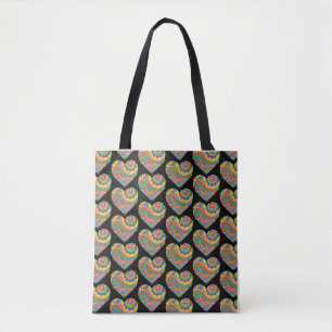 Bolsa Tote Corações Mandala