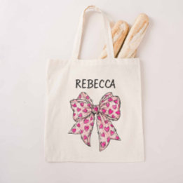 Bolsa Tote Corações Rosa Quentes do Arco Coquette