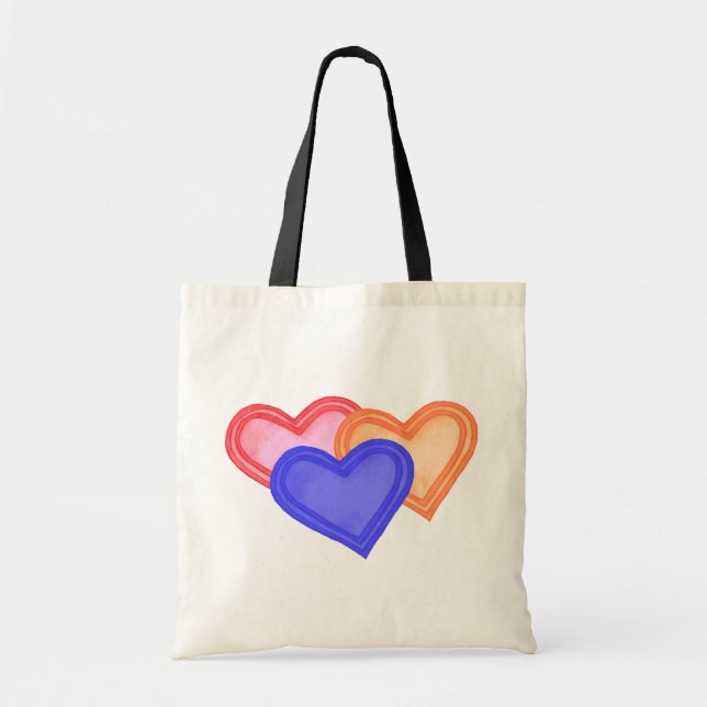 Bolsa Tote Corações Trio Bag (Frente)