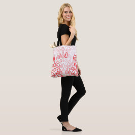 Bolsa Tote Corações Vermelho e Rosa