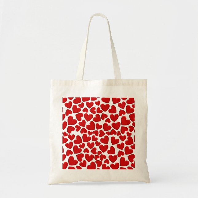 Bolsa Tote Corações Vermelhos Puffy (Frente)