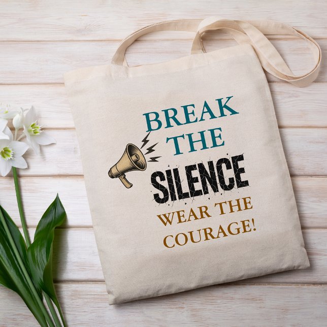 Bolsa Tote Coragem para Quebrar o Silêncio (Criador carregado)