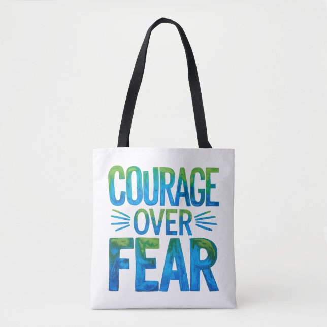 Bolsa Tote Coragem sobre o medo (Frente)